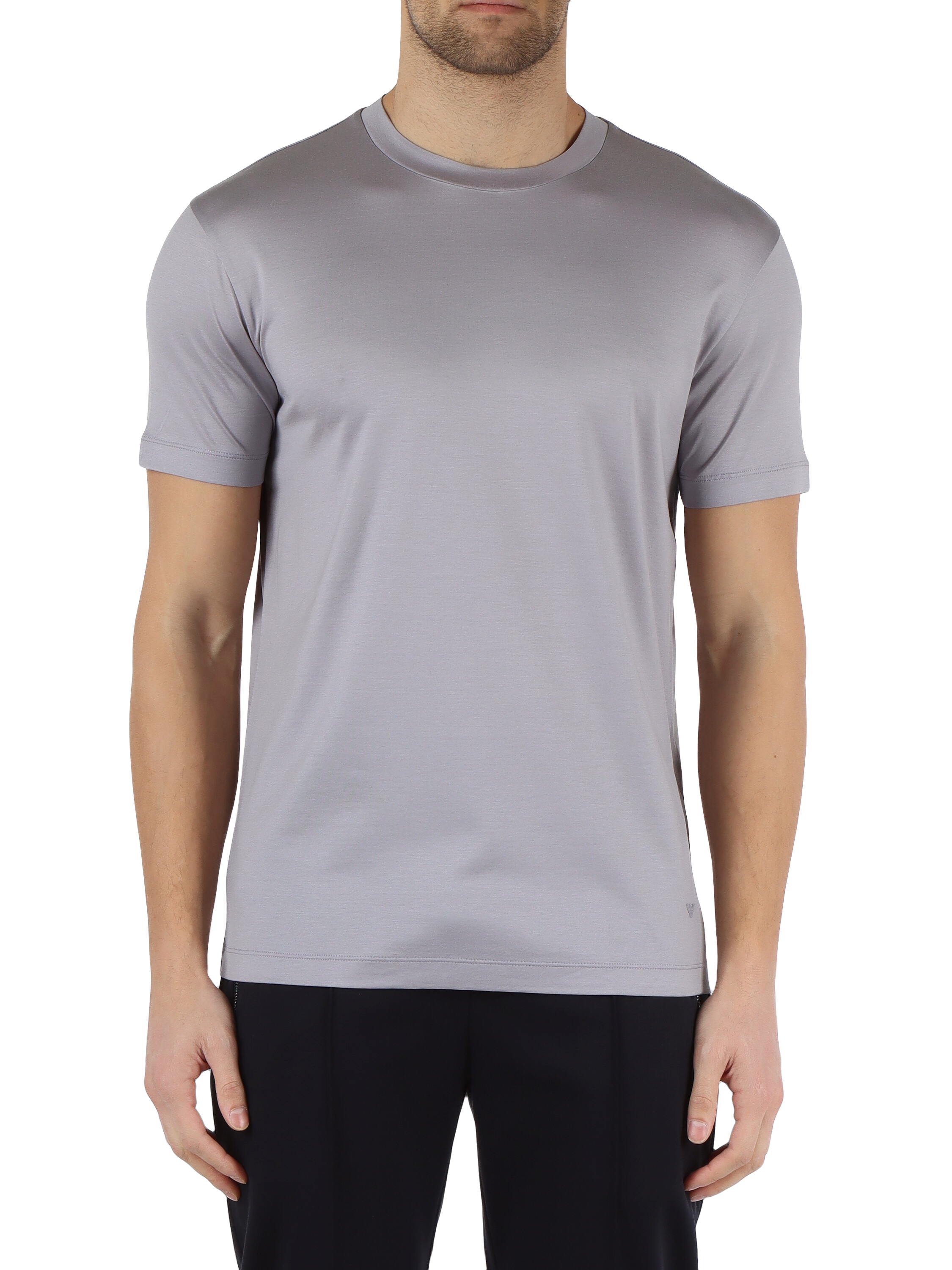 GRIGIO | T-shirt in cotone e lyocell ESSENTIAL GRIGIO | T-shirt in cotone e lyocell ESSENTIAL