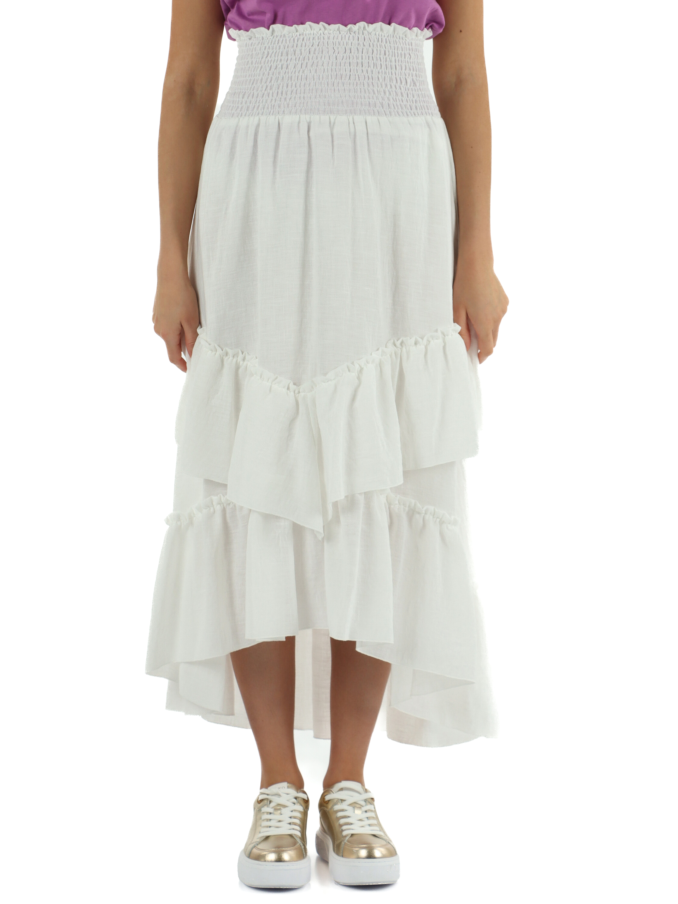 Gonna asimmetrica a balze