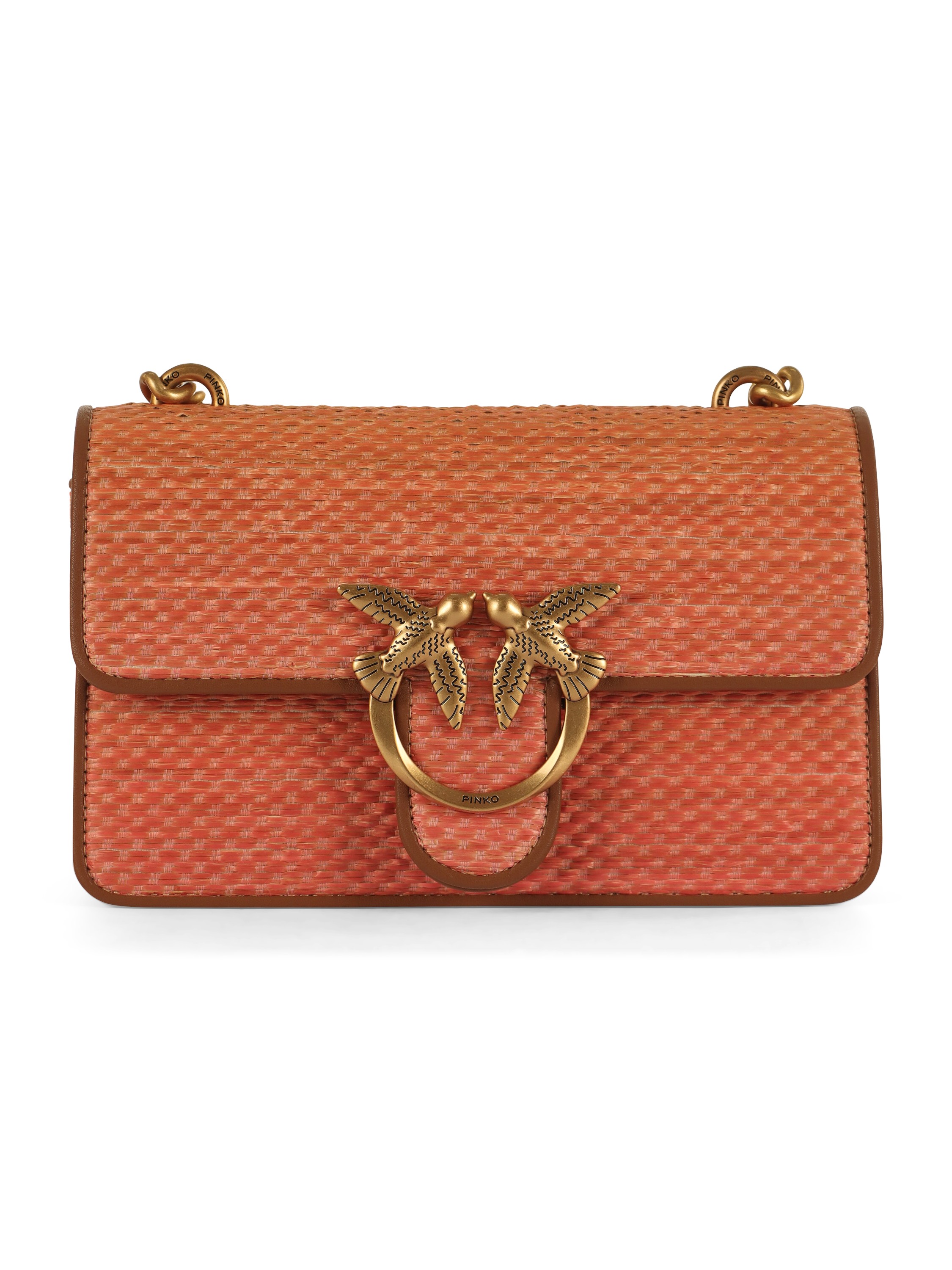 ARANCIONE | Borsa a tracolla in pelle e rafia LOVE ONE MINI LIGHT CL. ARANCIONE | Borsa a tracolla in pelle e rafia LOVE ONE MINI LIGHT CL.