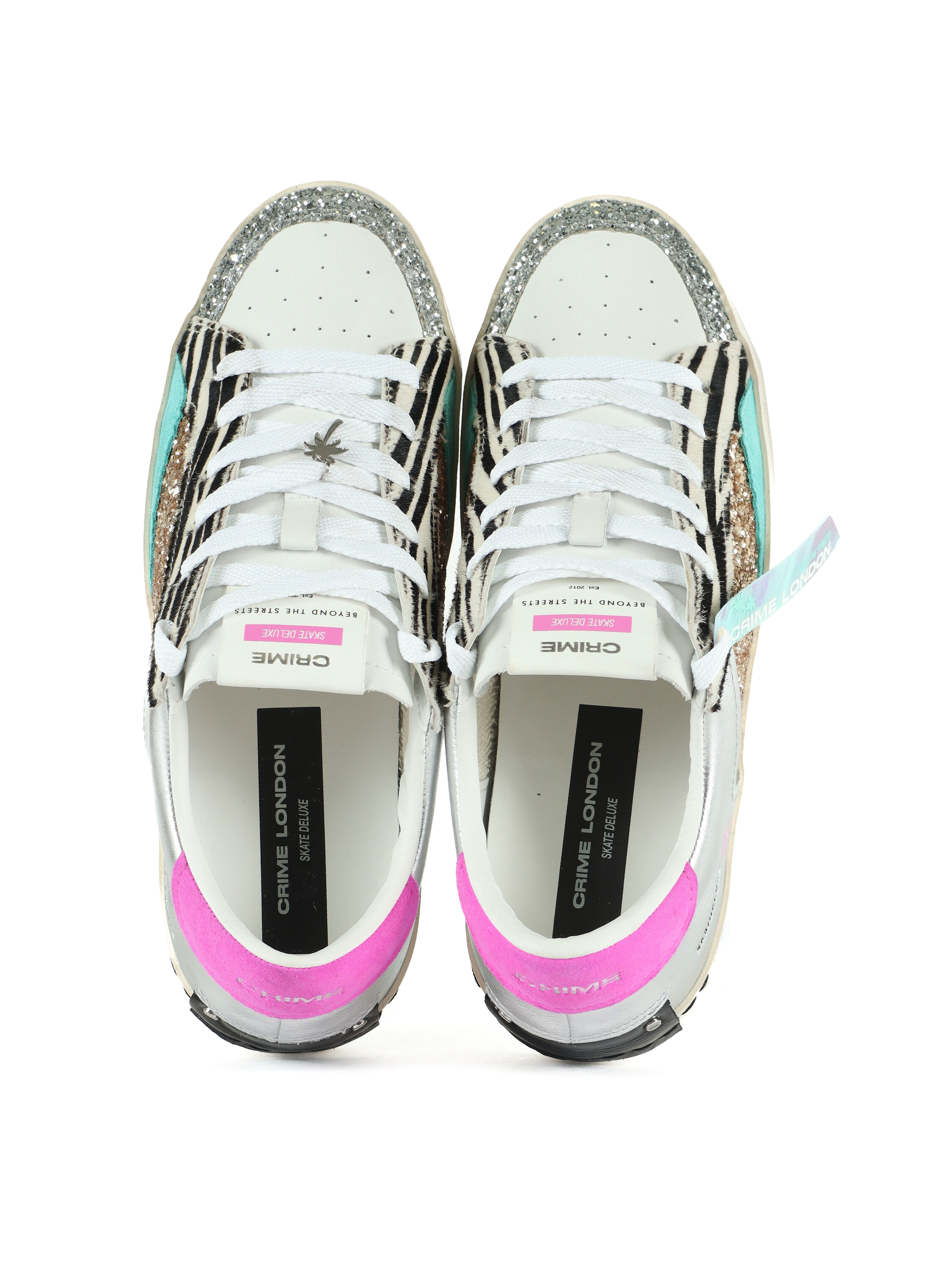 Sneakers in pelle SK8 DELUXE con glitter