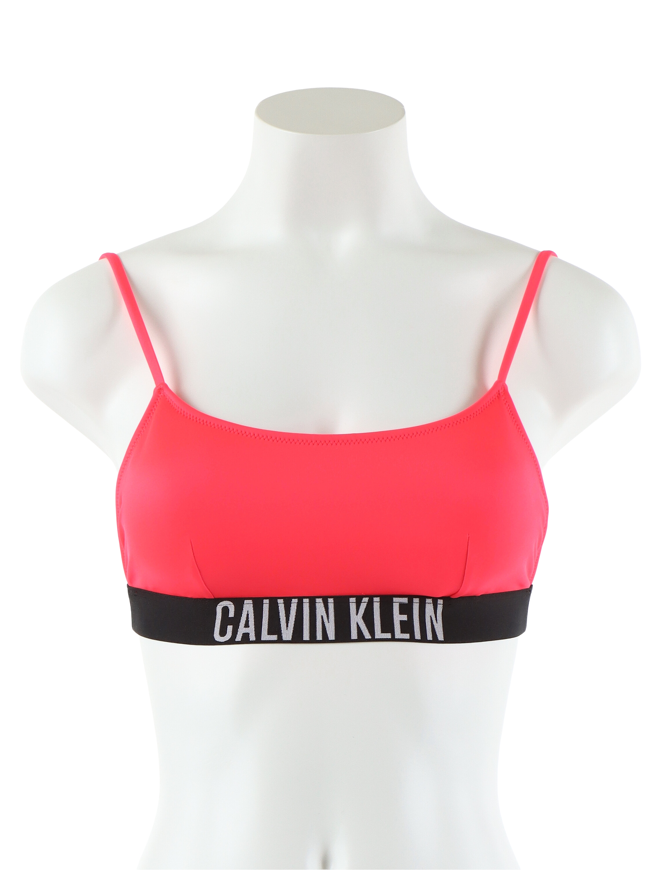 Top bikini con inserto stampa logo
