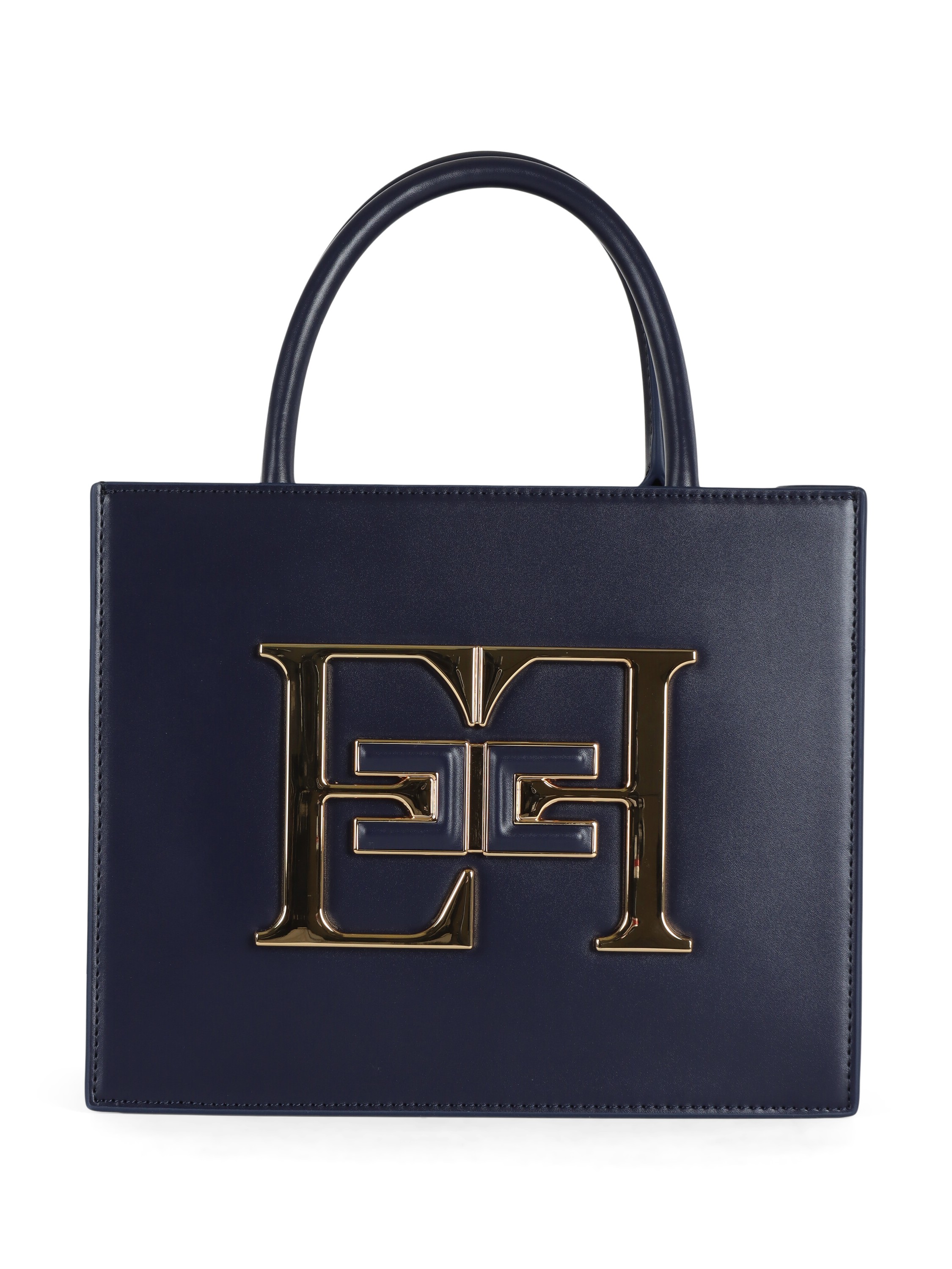 Borsa a mano piccola con placca logo