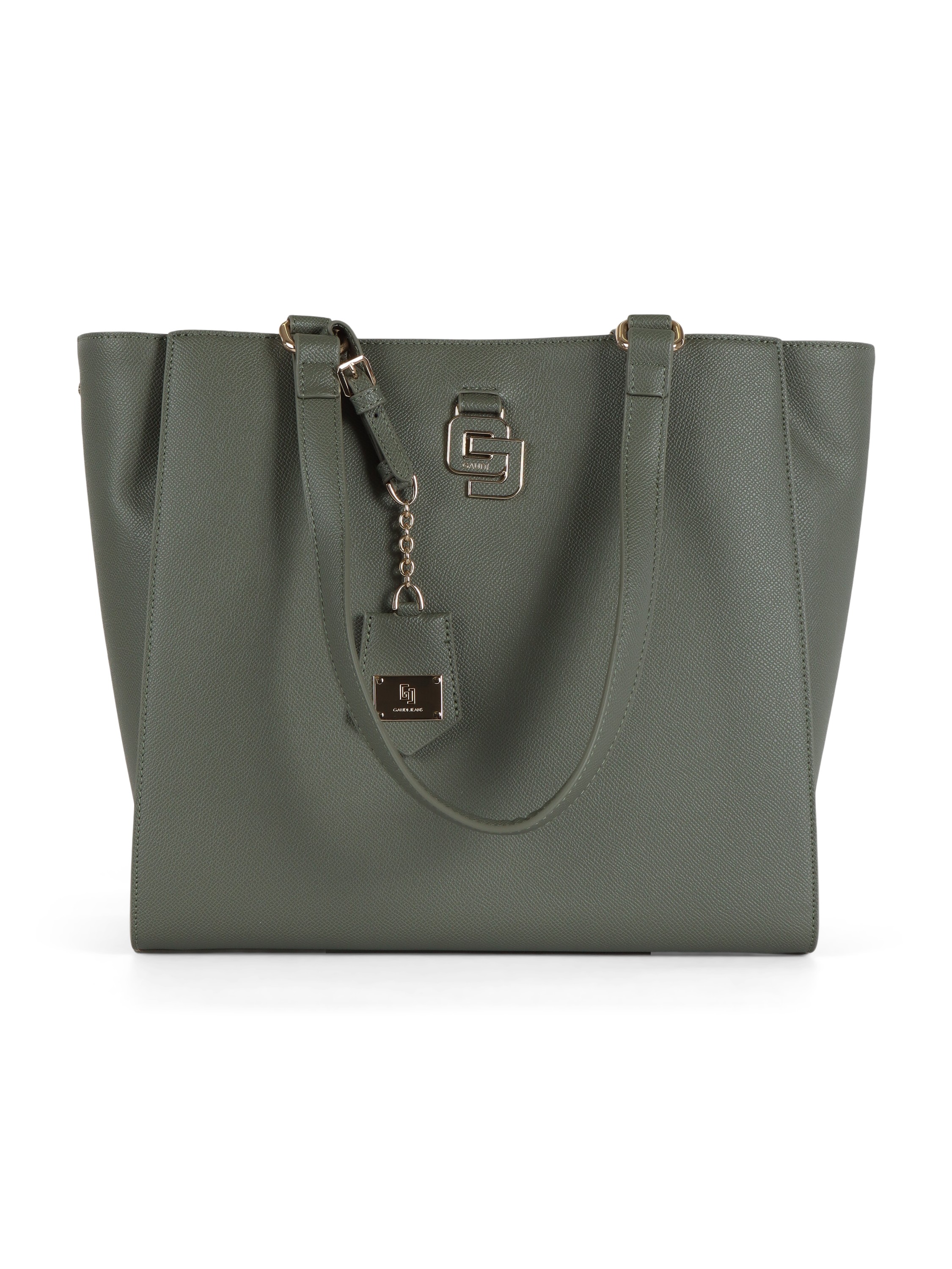 Borsa shopping CARRIE con placca logo