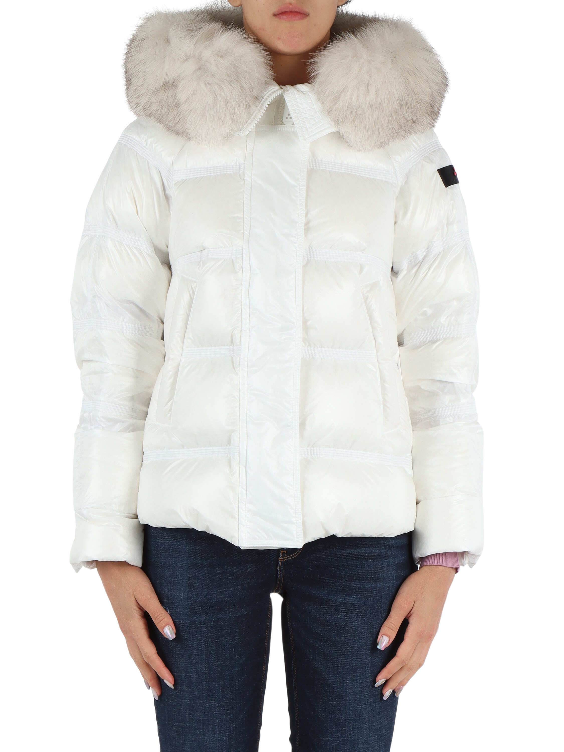 BIANCO | Piumino trapuntato con cappuccio TAKAN RP MID FUR