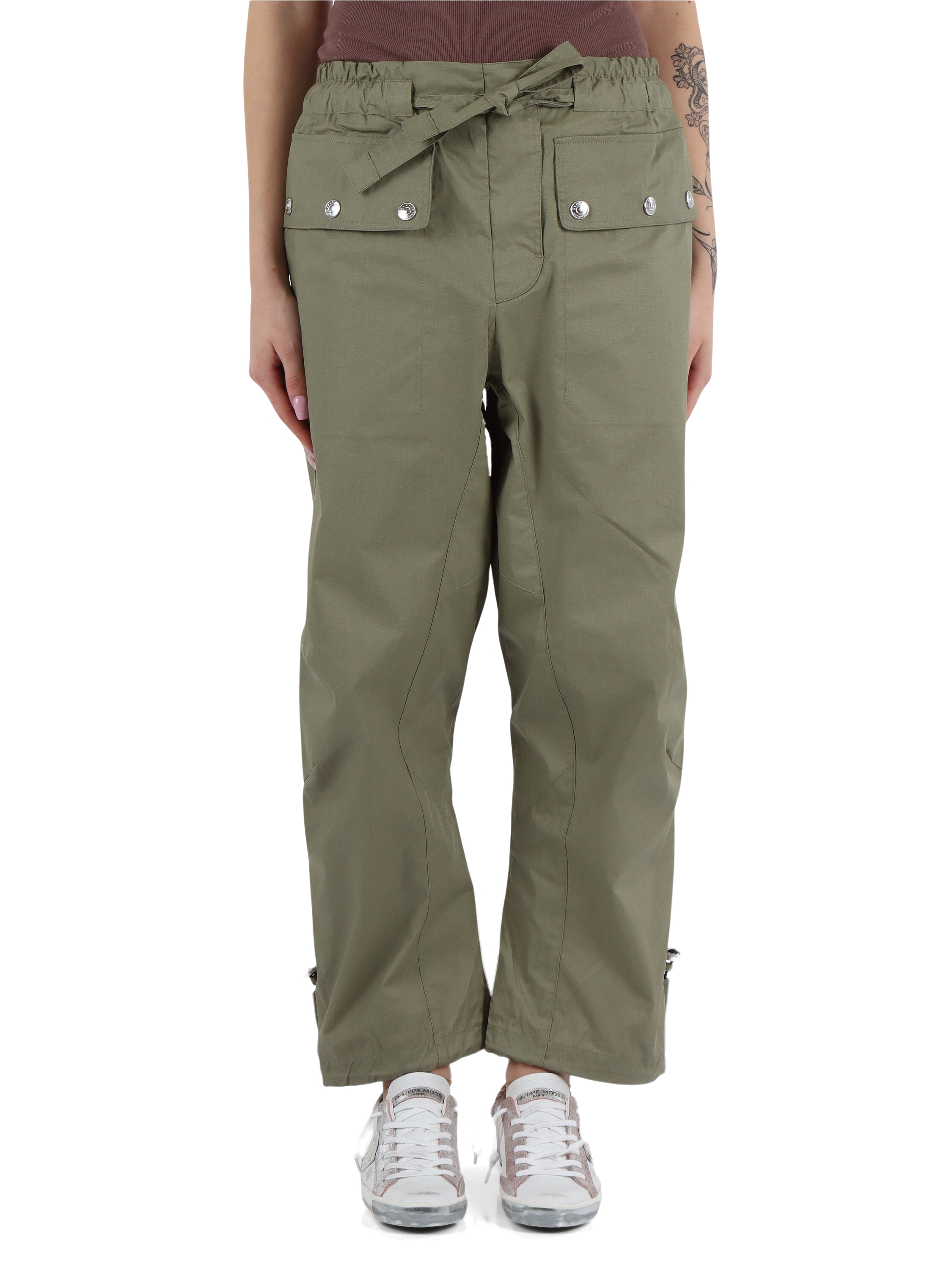 VERDE MILITARE | Pantalone in twill di cotone spalmato VERDE MILITARE | Pantalone in twill di cotone spalmato