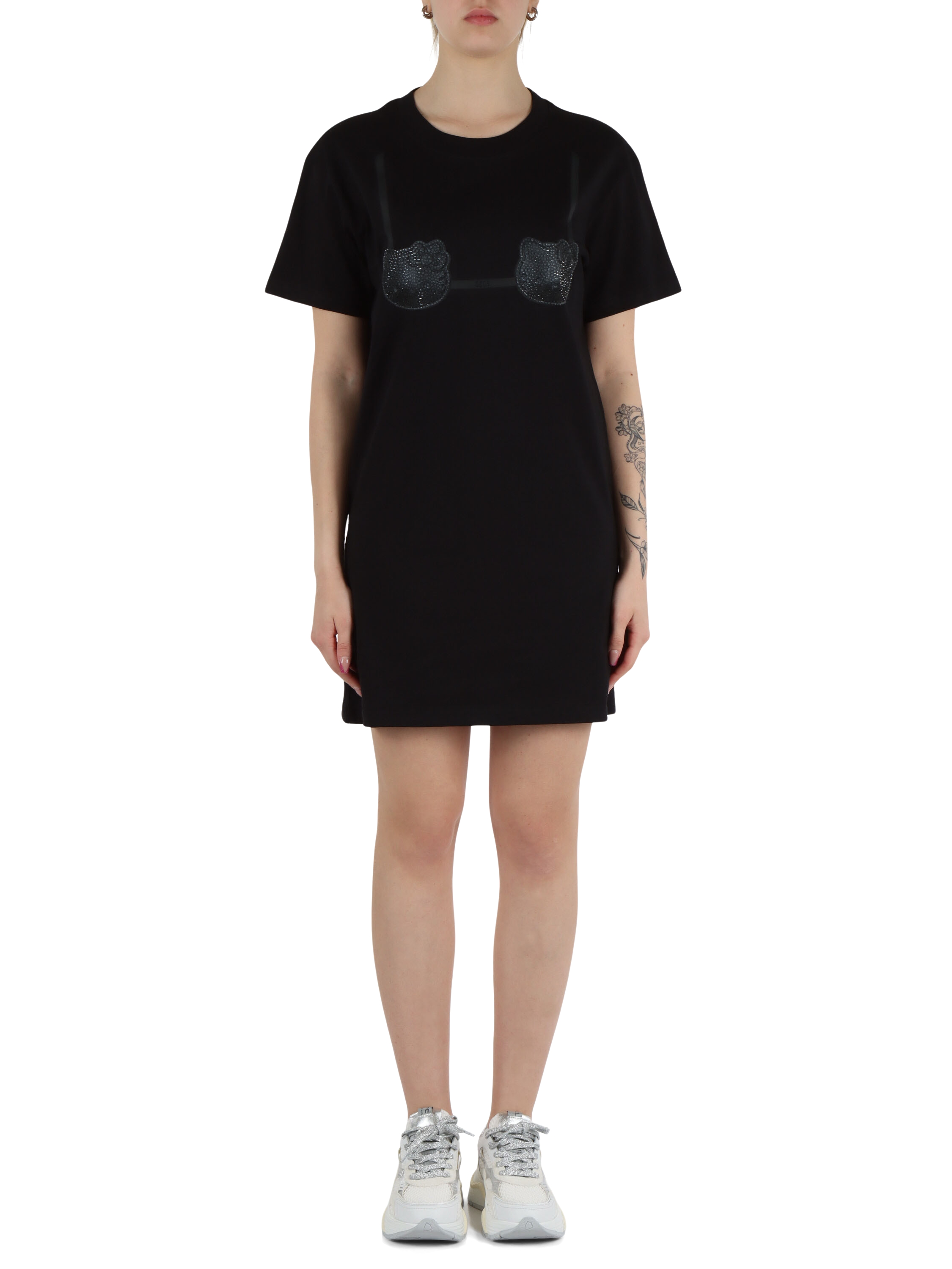 NERO | GCDS x Hello Kitty: Abito maxi t-shirt in cotone NERO | GCDS x Hello Kitty: Abito maxi t-shirt in cotone