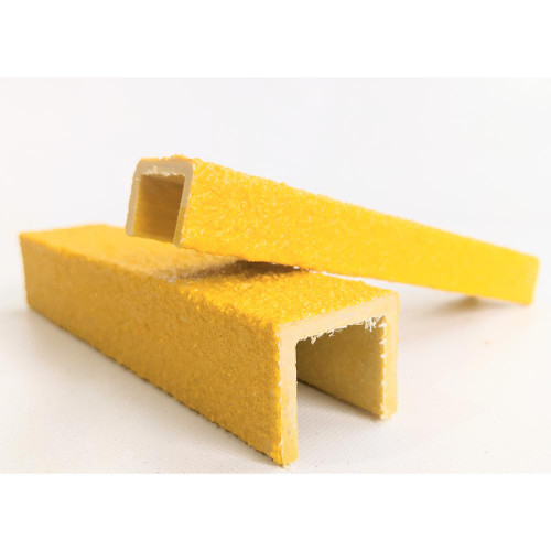Yellow square fibreglass ladder rung covers 