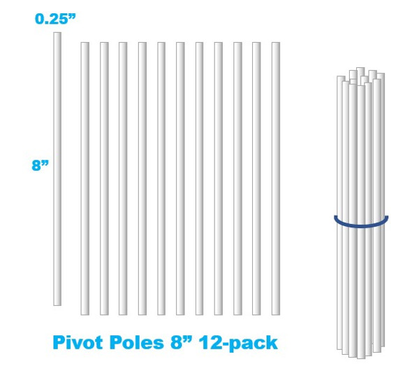 Pivot Poles 8" Multi-pack (12)