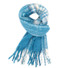 Blue teal tartan blanket scarf