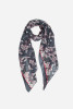 Grey Floral and Leopard Print Scarf.