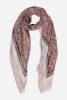 Pink Tile Print Scarf with Contrast Border. 