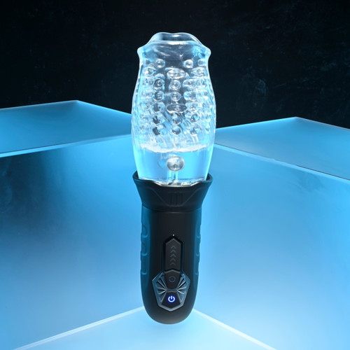 Rechargeable Stroker Cyclone, spinning vibrations with realistic mouth-shaped entry, from Zero Tolerance by Evolved Novelties