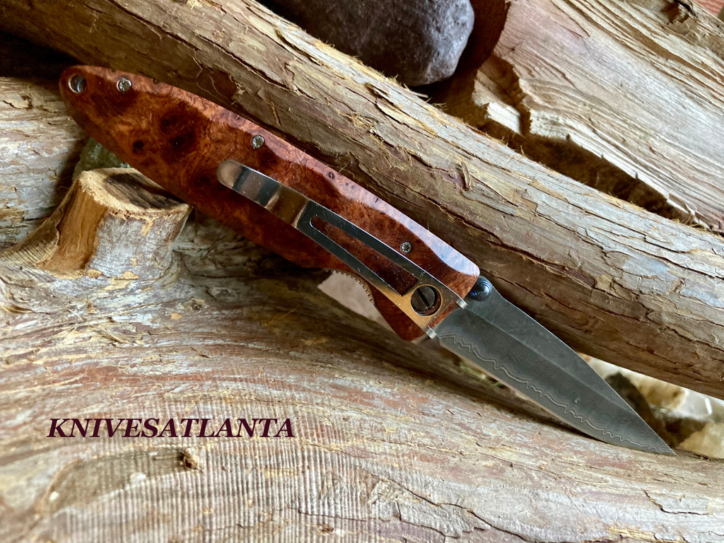  MCusta  ~  Damascus ~  Quince wood  Folder