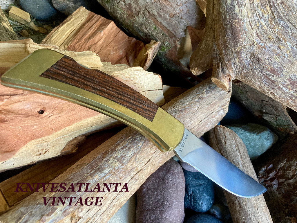 Gerber Portland, OR 97223 USA ~ Brass Folding Sportsman Lockback Knife ~ Vintage