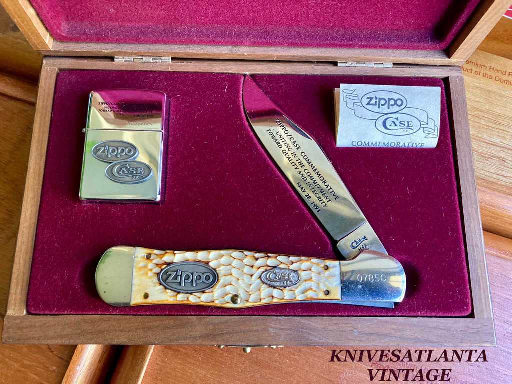  CASE XX 1993 Commemorative Knife & Lighter set in Wooden Box