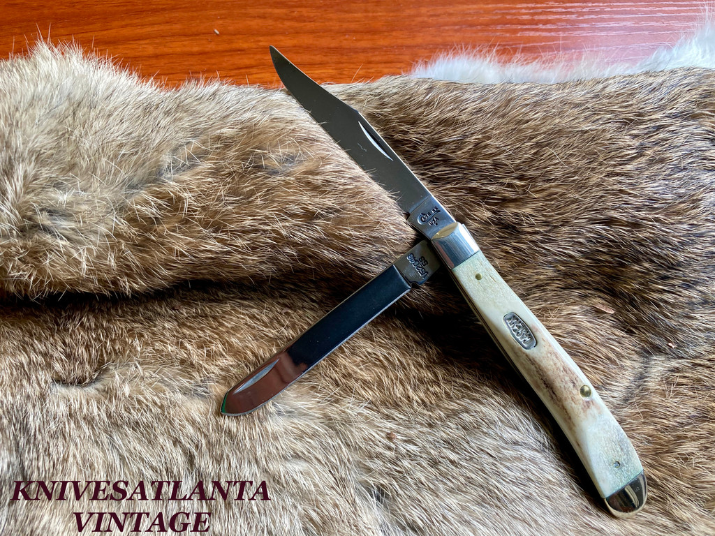 Case XX USA 1999 Vintage Stag V52048 SS Slimline Trapper 