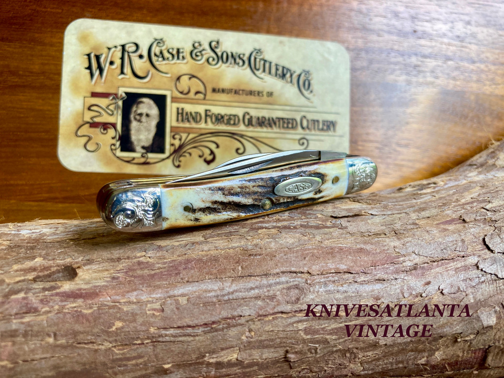 Case XX USA 1 Dot (1979) Bradford Centennial Stag 52027 SSP Scrolled Small Jack Knife ~ Vintage 