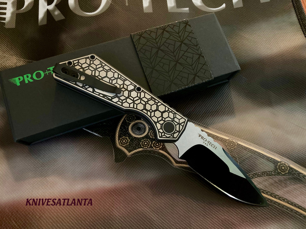 Protech PT+ Custom Auto Steel Gridlock Handles ~ Mike Irie