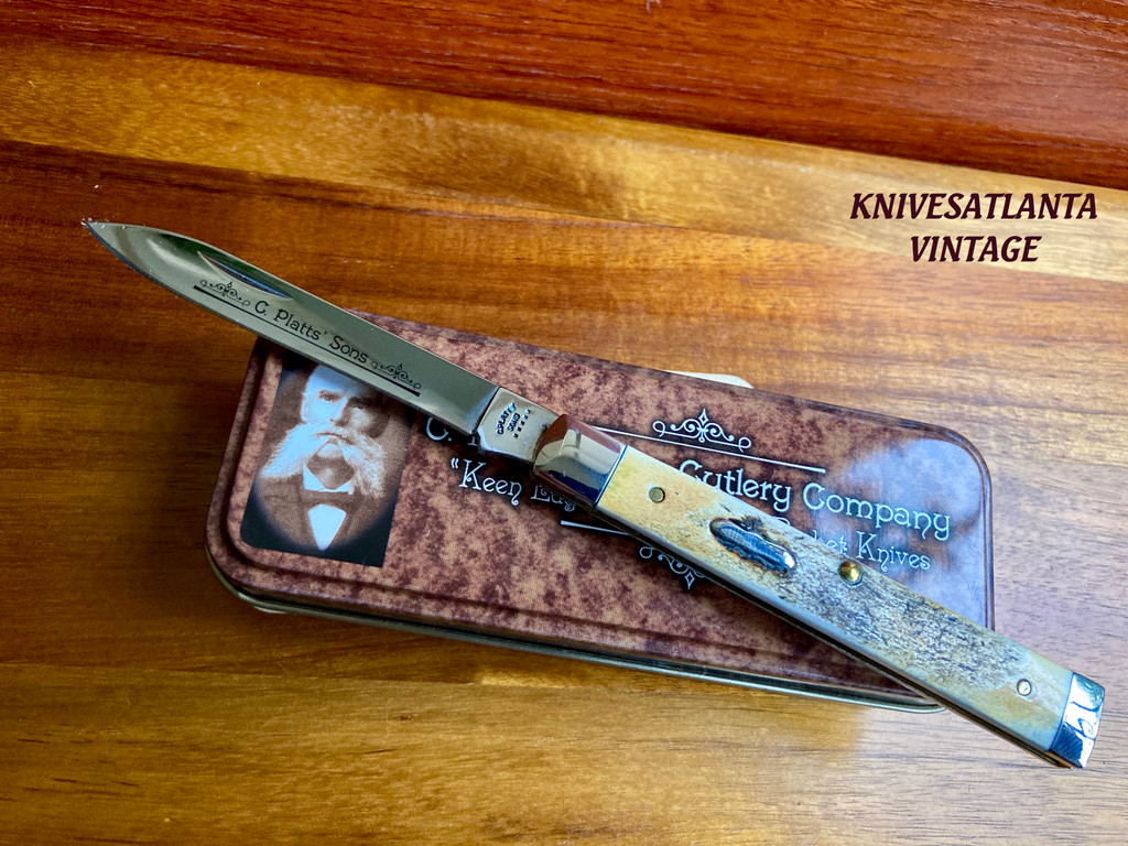 Case XX Burnt Stag Handle ~ Doctors Knife Pattern# 5185 SS ~ Family Brands C. Platts & Sons Cutlery Co. ~ Vintage