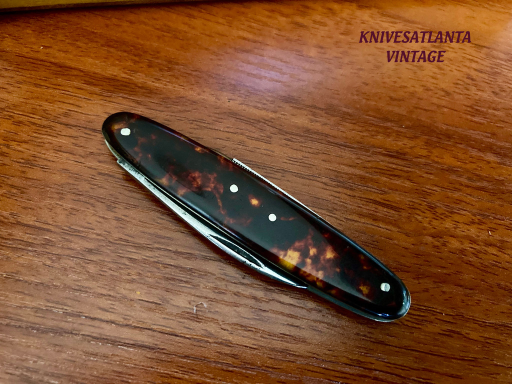 Utica Cutlery Tortoise Folder ~ Vintage