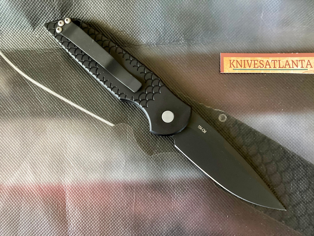 PROTECH TR-3 X1 AUTOMATIC FOLDING KNIFE ~ BLACK FISH SCALE 