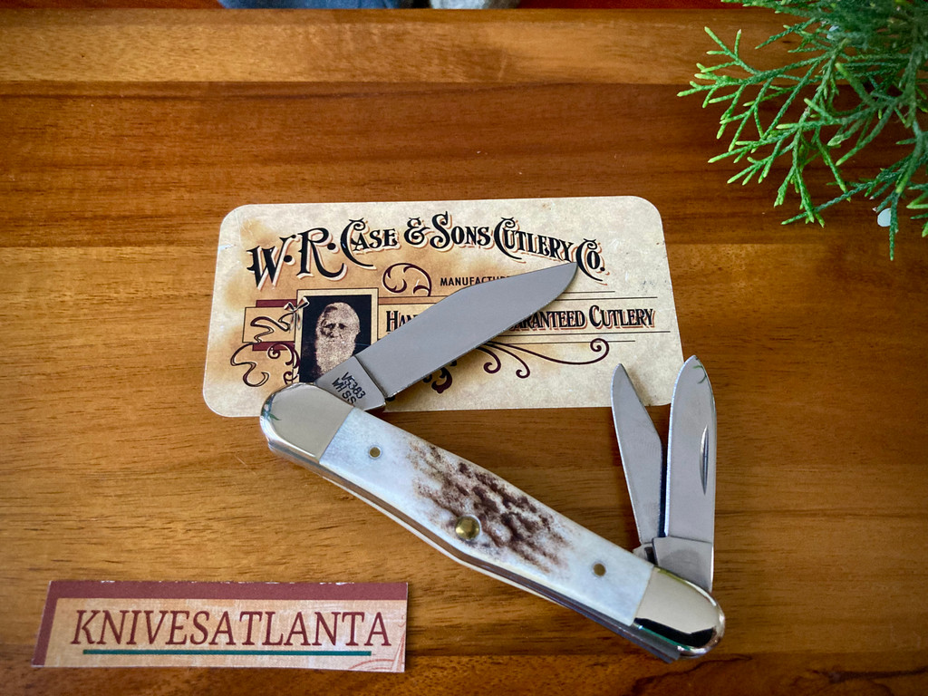 CASE XX V5383 3 BLADE SPLIT BACK WHITTLER ~ VINTAGE STAG ~ 1999