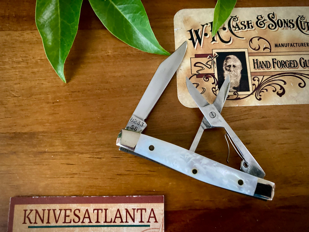 CASE XX MOTHER OF PEARL PEN KNIFE ~  SCISSORS ~ Vintage 1995