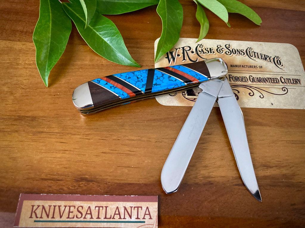 CASE XX DAVID YELLOWHORSE TURQUOISE MINI TRAPPER ~ Vintage 1994