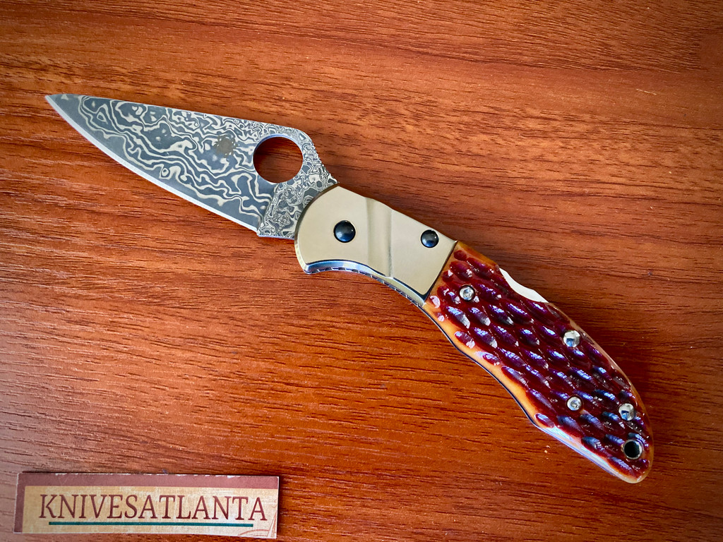 Spyderco Endura ~ VG10 Damascus ~ Jigged Orange Bone ~ Vintage 