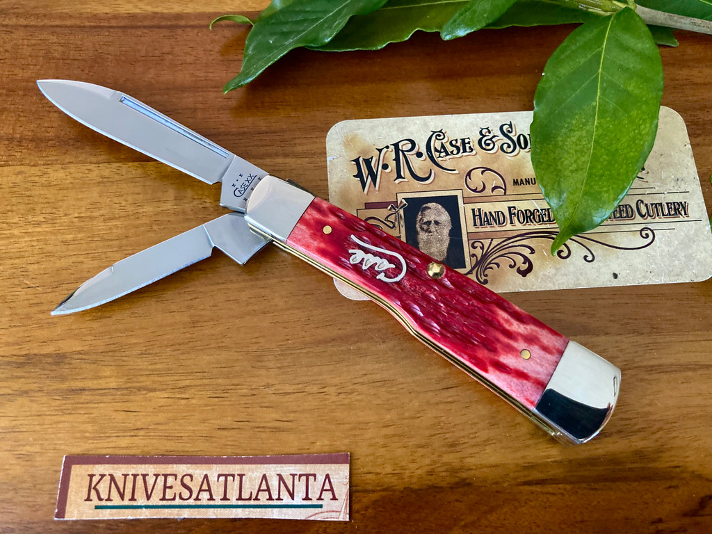 Case XX Dark Red Silver Script Gunstock ~ 2004 ~ Vintage