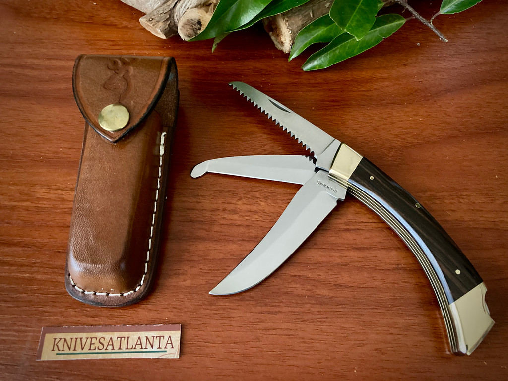 BROWNING BIG GAME KNIFE MODEL 503 WITH LEATHER SHEATH ~ Vintage