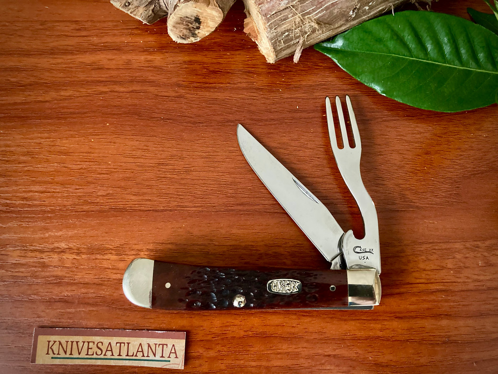 Case XX 6254 Brown Bone Hobo Trapper Folding Pocket Knife With Tin ~ Vintage 1999