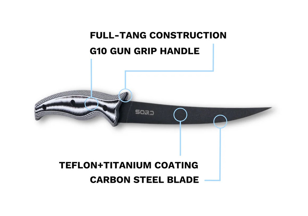 SORD Fishing Products - 7" FILLET KNIFE - MEDIUM FLEX
