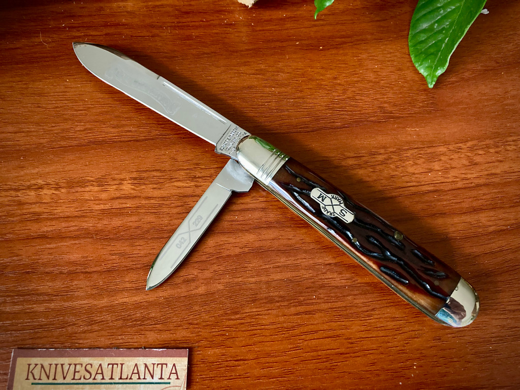 SCHATT & MORGAN ~ Titusville PA. ~ Bone ~ 042229 ~ English Jack Knife ~ Vintage