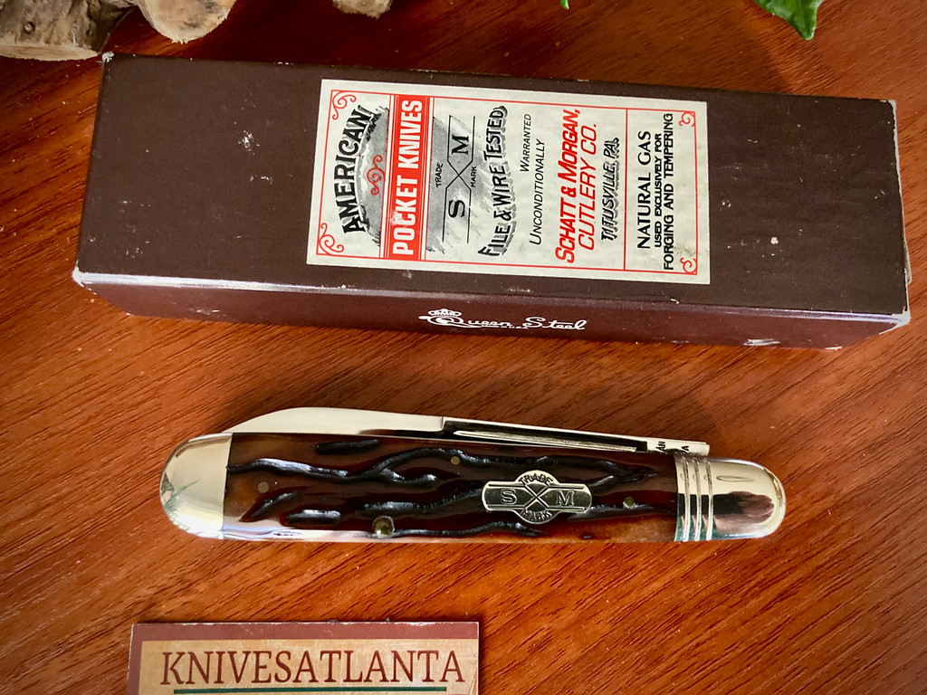 SCHATT & MORGAN ~ Titusville PA. ~ Bone ~ 042229 ~ English Jack Knife ~ Vintage