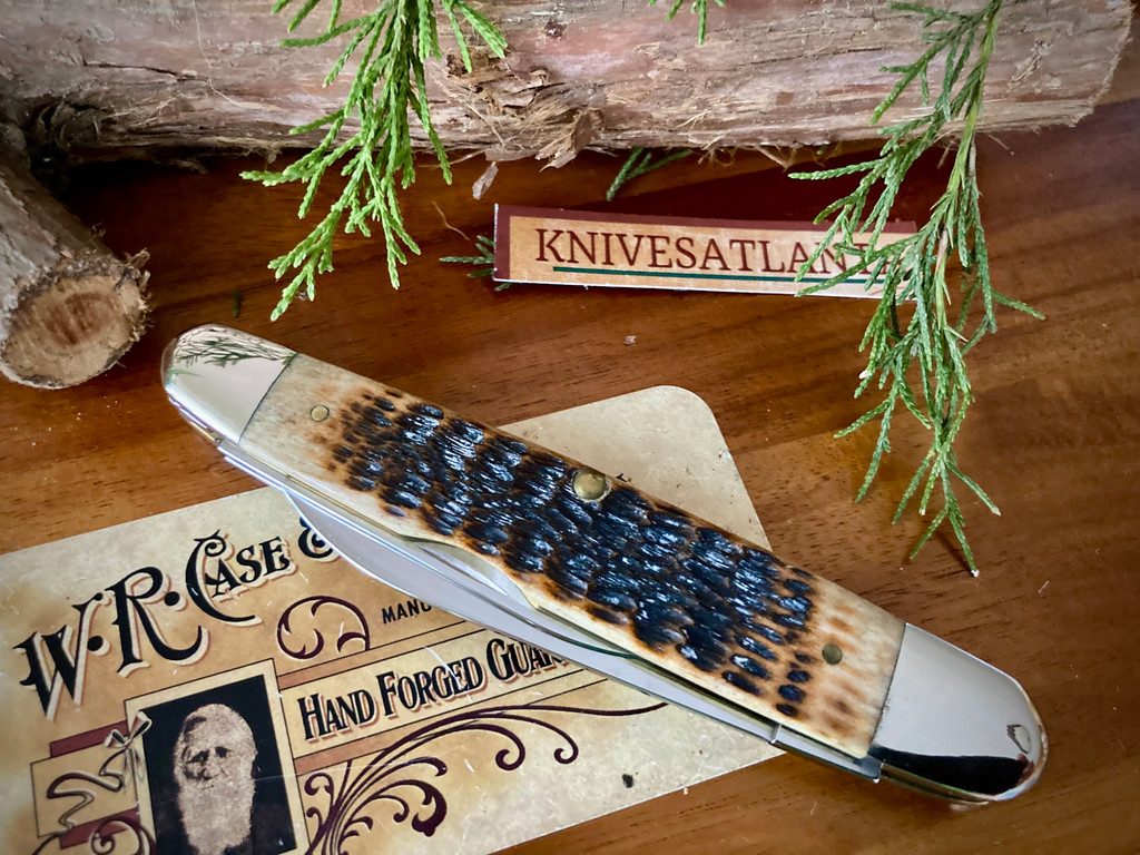 Case XX 2008 CCC Exclusive Rogers Jigged Dark Molasses Bone Cigar Whittler