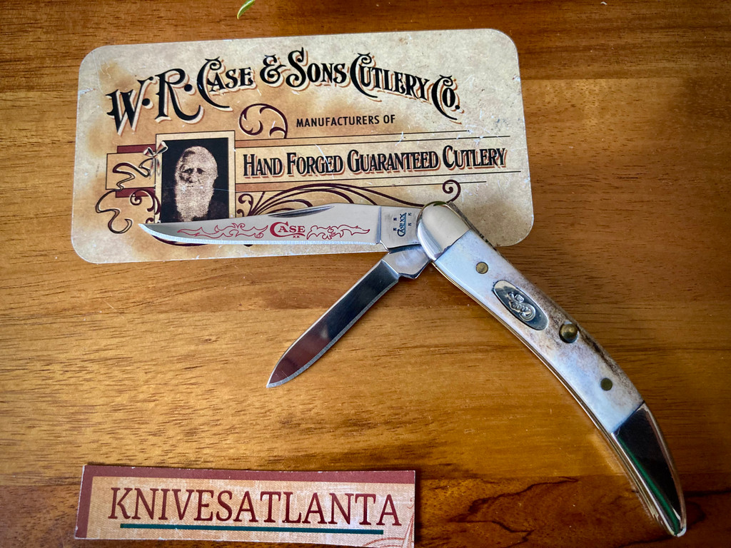 Case XX Stag Handle 2 Blade Tiny Texas Toothpick Red Scroll ~ 2006