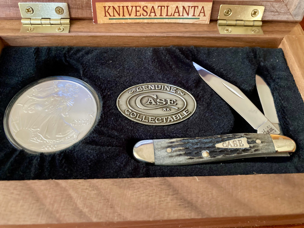  Case XX 2000 Silver Eagle Commemorative Coin Peanut Knife ~ Vintage