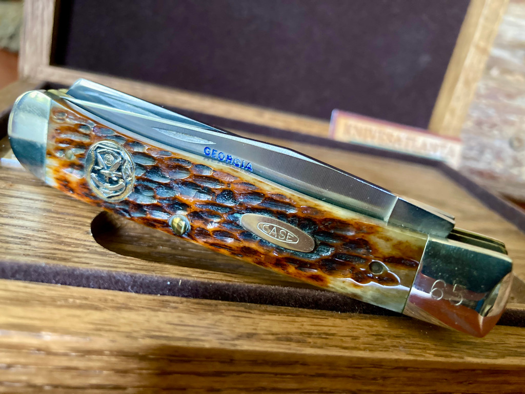 CASE KNIFE GEORGIA BUREAU OF INVESTIGATION GOLDEN ANNIVERSARY 1937 - 1987 TRAPPER 1 OF 100 ~ RARE!