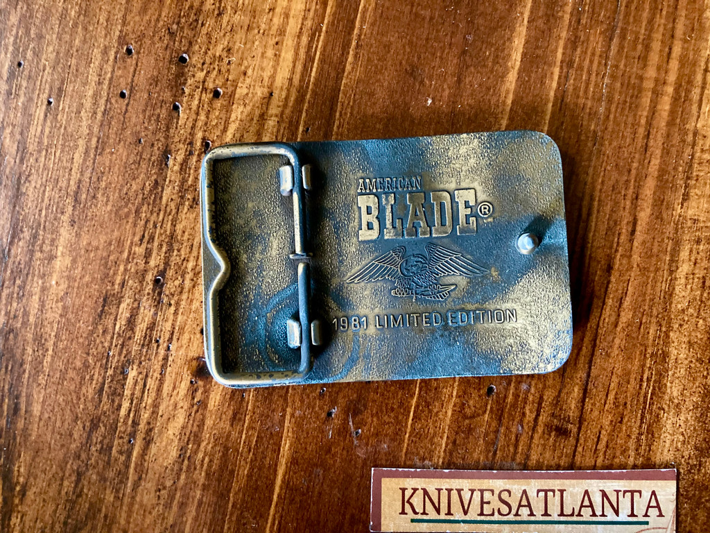 AMERICAN BLADE  Belt Buckle ~ Vintage 1981