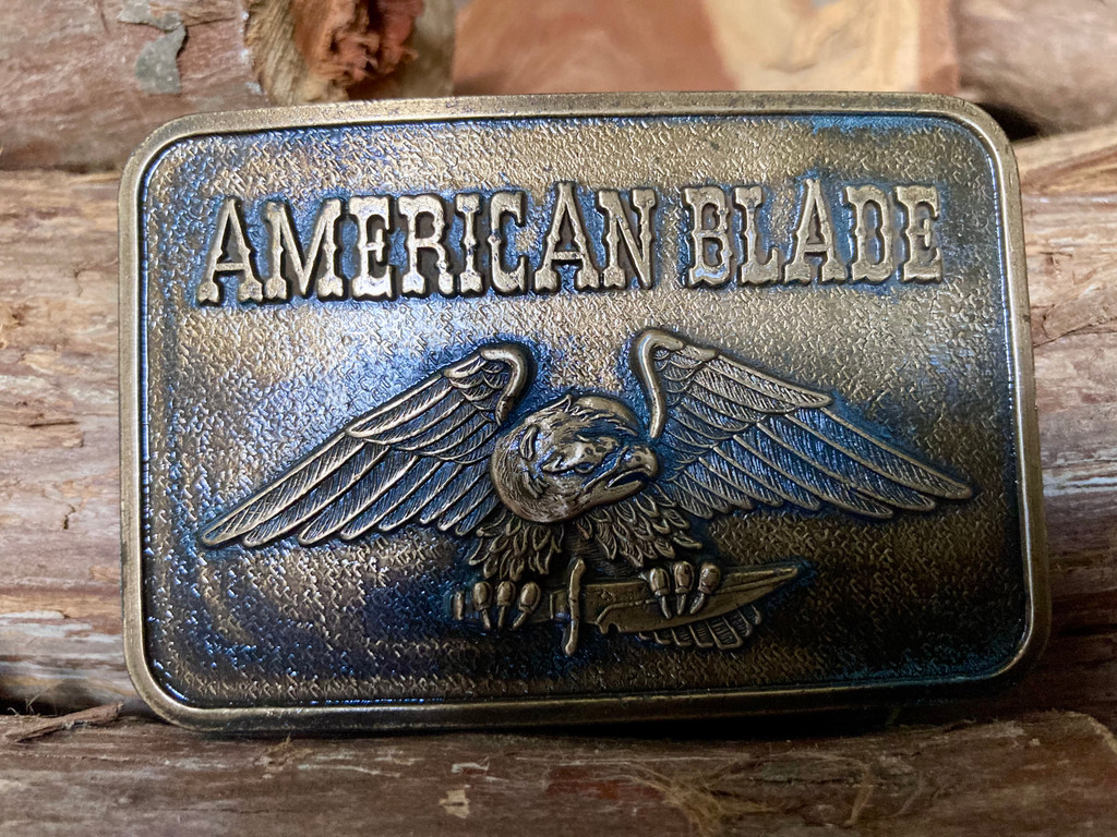 AMERICAN BLADE  Belt Buckle ~ Vintage 1981