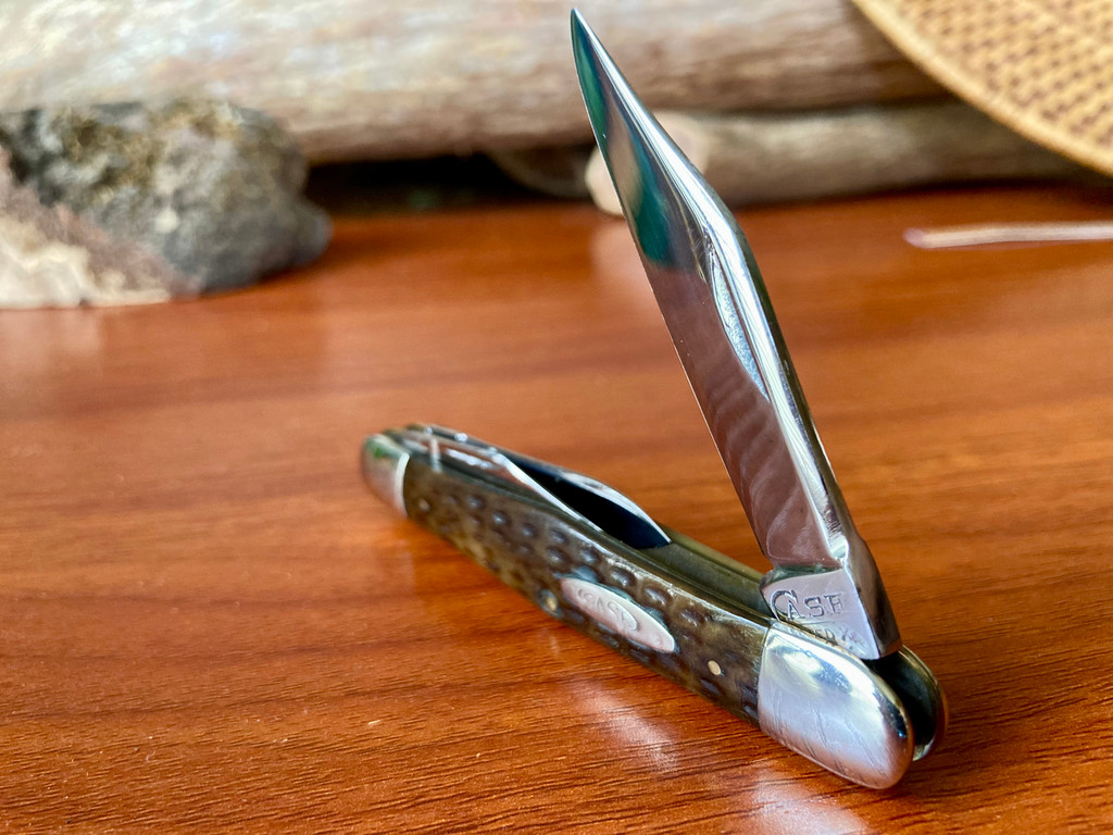 Case Tested XX Split Back Whittler 6383 Green Bone ~  1920-40 ~ Extremely Rare !!