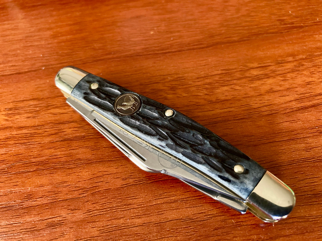 Hen & Rooster  423-BJB Blue Bone Stockman ~ Germany ~ Vintage