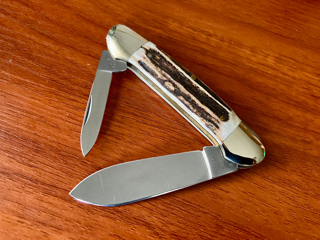 Kissing Crane 2506 Stag Canoe Knife ~ Germany ~ Vintage