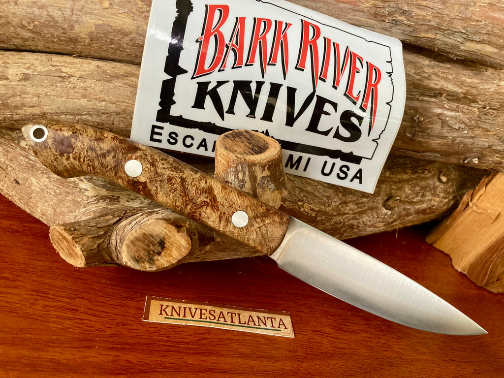 Bark River Bird and Trout ~Spalted Maple Burl #4 ~CPM S35VN