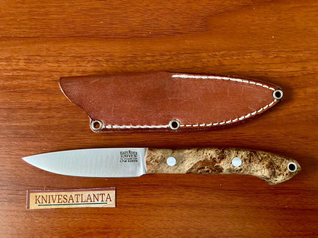 Bark River Bird and Trout ~Spalted Maple Burl #4 ~CPM S35VN