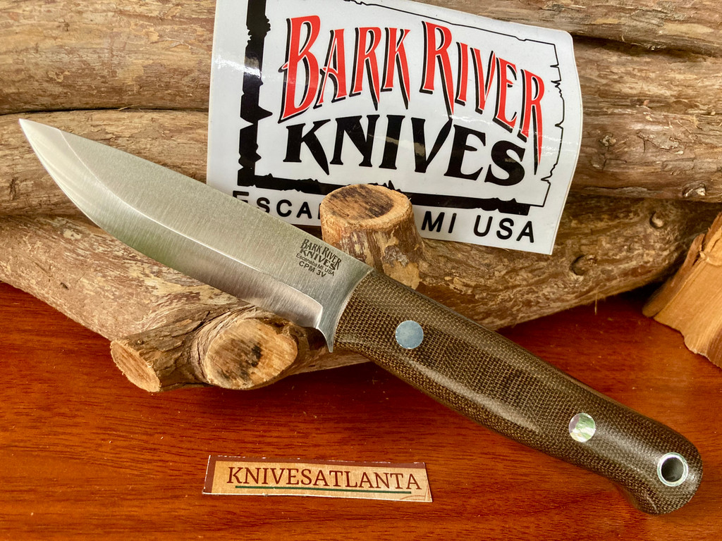 Bark River Bushcrafter ~  Green Canvas Micarta  ~ CPM3V ~ Firesteel 
