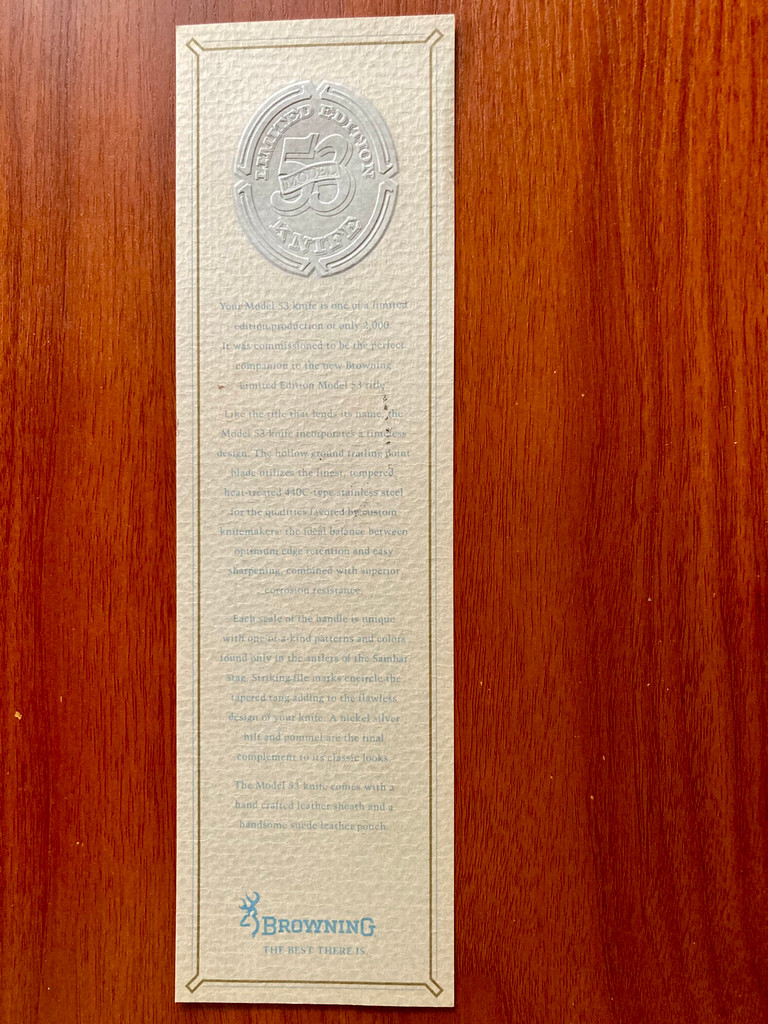 Browning Model 53 Sambar Stag Hunting Knife ~ Vintage 1980`s