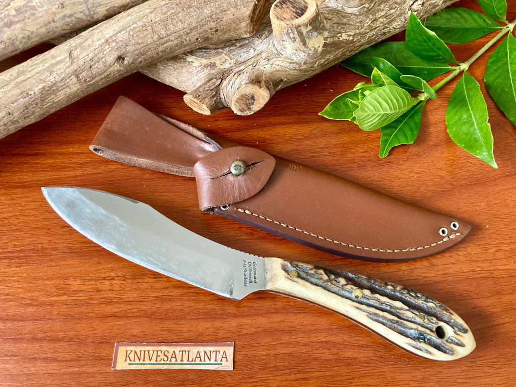 Grohmann DH Russell #4 Survival Knife 4s ~ Stag ~ Vintage