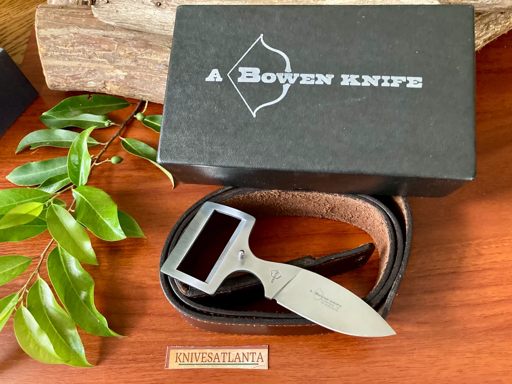Bowen Knife Co. ~ Vintage Belt Buckle Knife w/40" Belt ~ RARE !